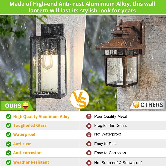 MAXvolador Outdoor Wall Sconce, Extra Large Exterior Waterproof Wall Lantern - Image 4
