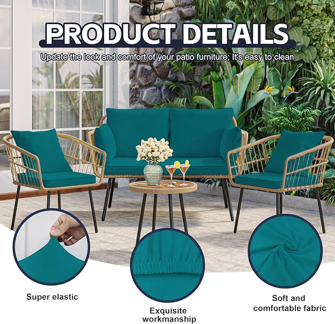12Pcs Patio Cushion Covers, Outdoor Cushions Covers, Stretch Cushion Covers - Image 3