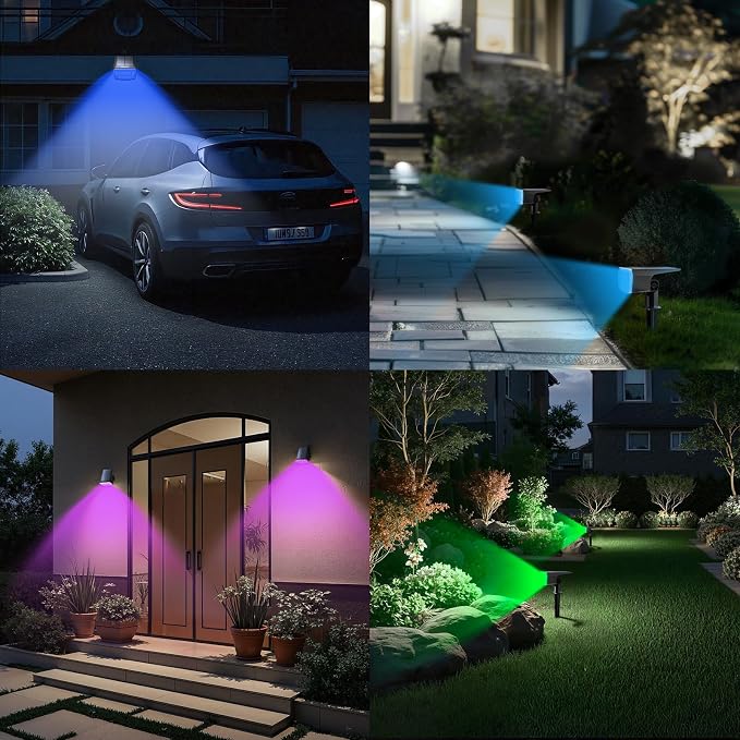TECKNET Solar Color Changing Lights, 7 Lighting Modes Solar Spot Lights Outdoor - Image 8