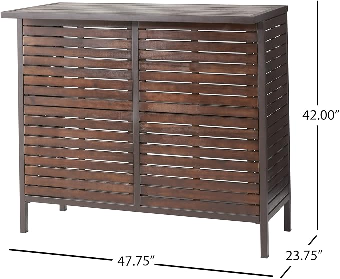 Christopher Knight Home Milos Indoor/Outdoor Acacia Wood 3 Piece Bar Set - Image 7