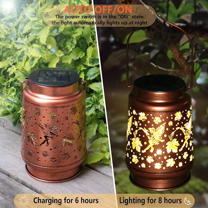 Solar Fairy Lanterns Outdoor Hanging Maple Leaf Decor Lantern, Waterproof - Image 5