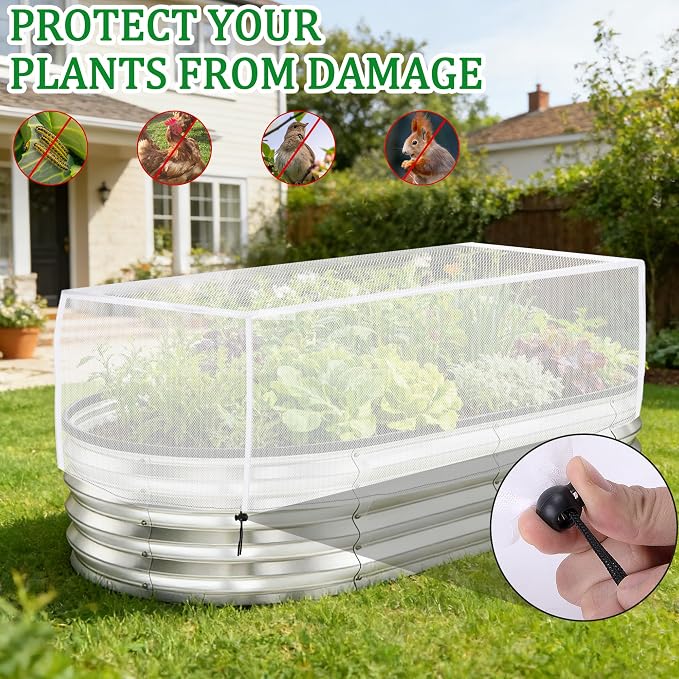2 Pack Garden Netting for Raised Beds, 55.1" x 30" x 19.6" Garden Bed Insect - Image 6