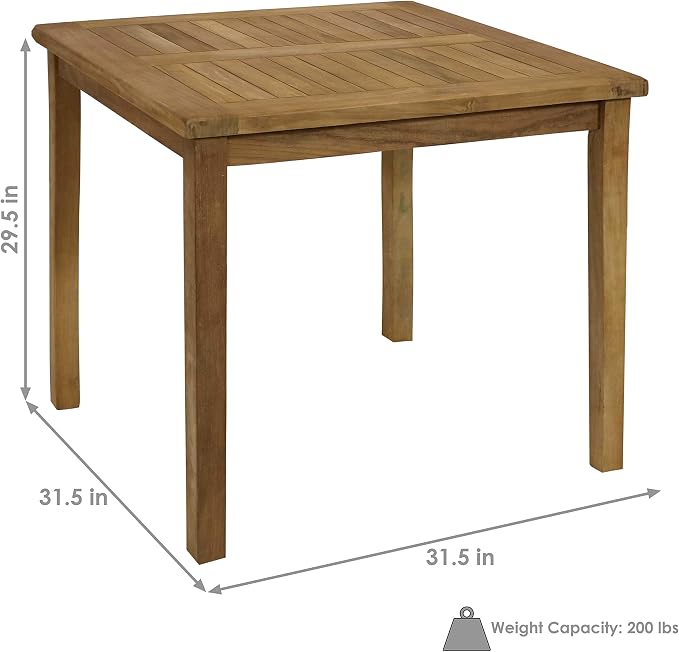 Sunnydaze Solid Teak Wood Outdoor Dining Table - Image 3