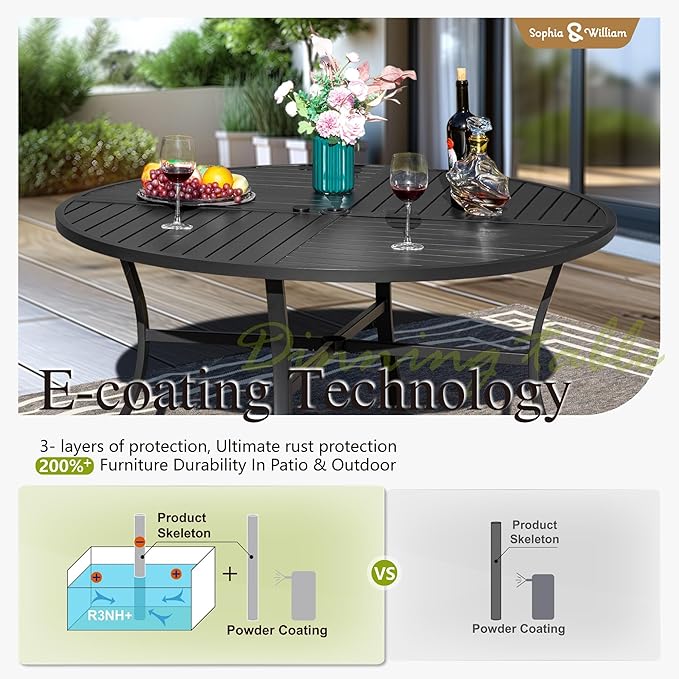 Sophia & William 7 Pieces Round Patio Dining Set - Image 6