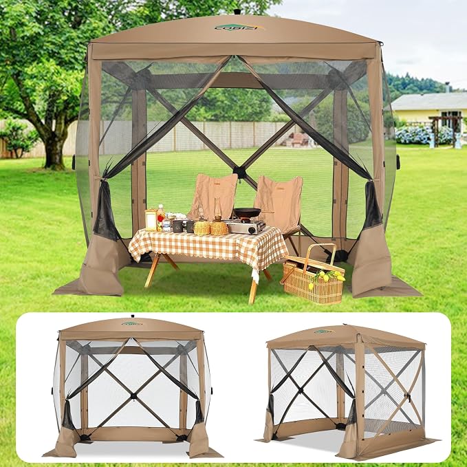 COBIZI 6x6 FT Pop up Gazebo Tent, Waterproof Instant Screen by COBIZI