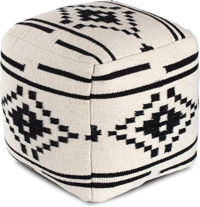 Anji Mountain Artisan Crafted Cotton Blend Pouf Ottoman | Versatile Floor by AnjiMountain