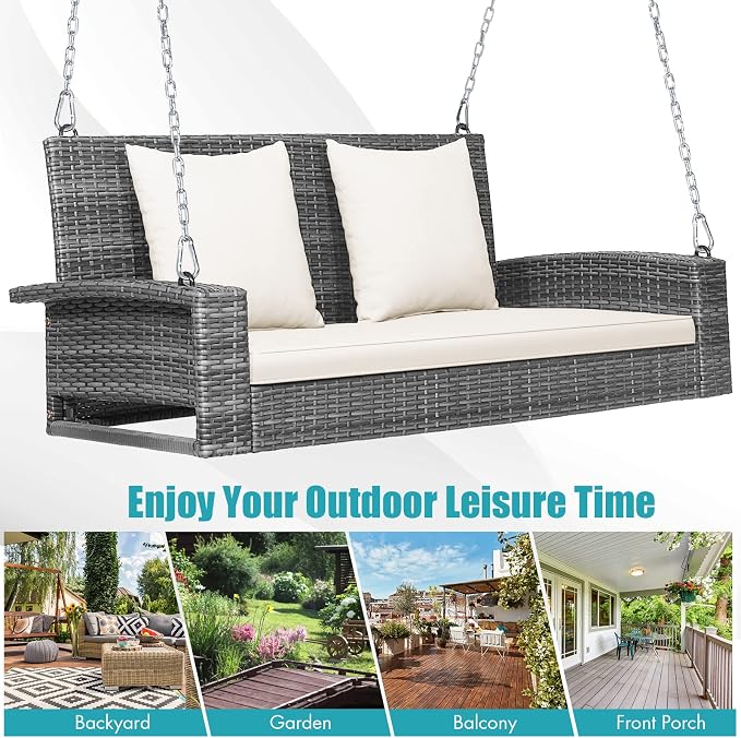 RELAX4LIFE 2-Person Porch Swing Bench - Image 9