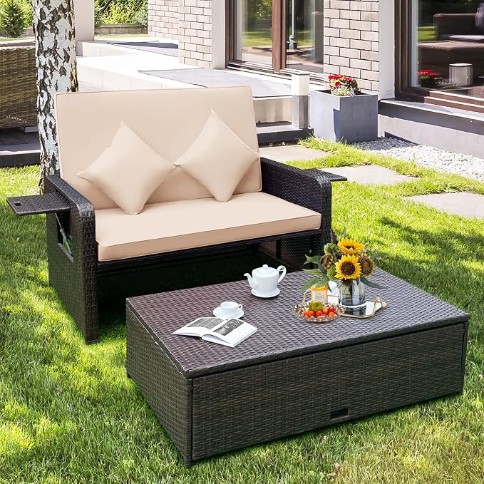 Tangkula Patio Rattan Daybed - Image 3