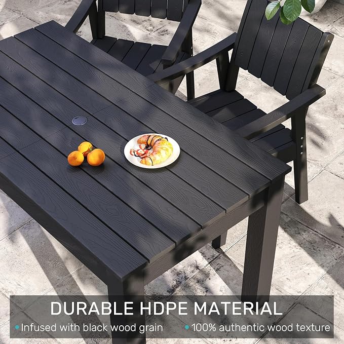ZHUSI Patio Table and Chairs Set, Outdoor Table and Chairs, HDPE Outdoor Dining - Image 4