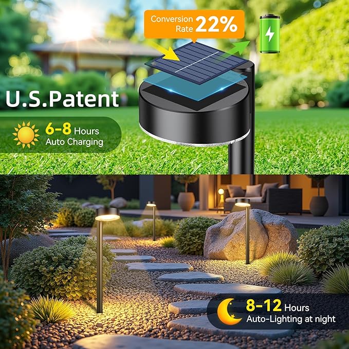 12 Pack Solar Pathway Lights Outdoor, 12 Brighter LED Solar Lights Outdoor - Image 3