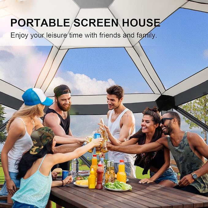 COBIZI 12x12 FT Pop Up Canopy Extendable Tent, Gazebos On Clearance, Screened - Image 4