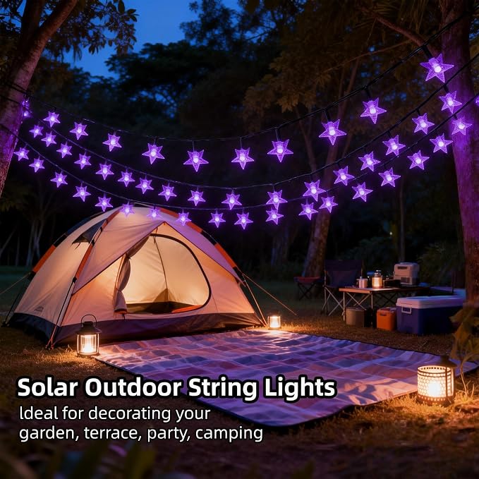 Twinkle Solar Star String Lights Outdoor Waterproof Fairy Lights 39FT 100 LED - Image 2