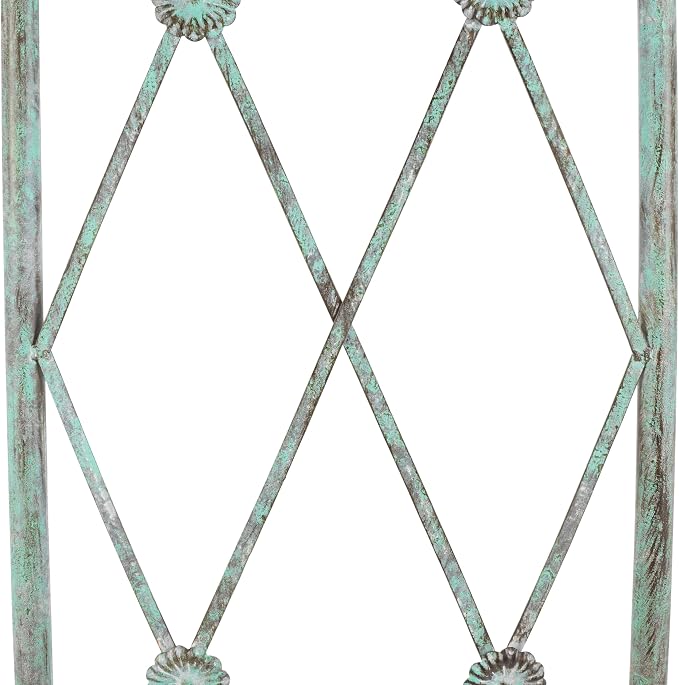 SAFAVIEH Outdoor Collection Mizell Antique Green Lattice Wrought Iron Moon - Image 7