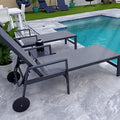 PURPLE LEAF 2 Pieces Outdoor Chaise Lounge Aluminum Patio Lounge Chair by PURPLELEAF