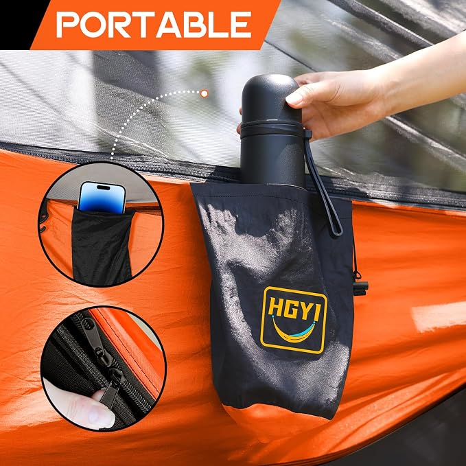 Camping Hammock Mosquito Net, Double & Single Portable Hammocks Hammocks - Image 6