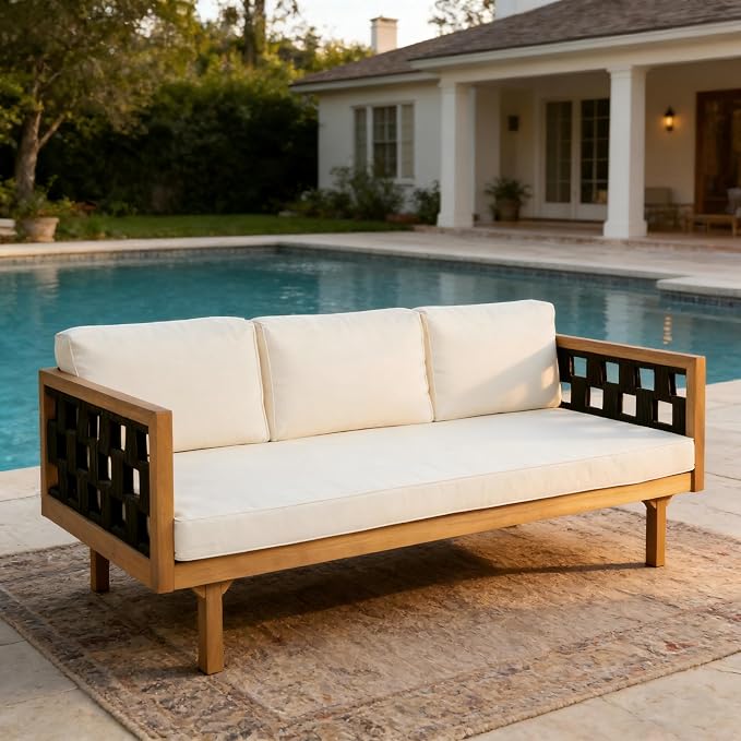 Christopher Knight Home Rosie Acacia Wood Outdoor Daybed Sofa by ChristopherKnightHome