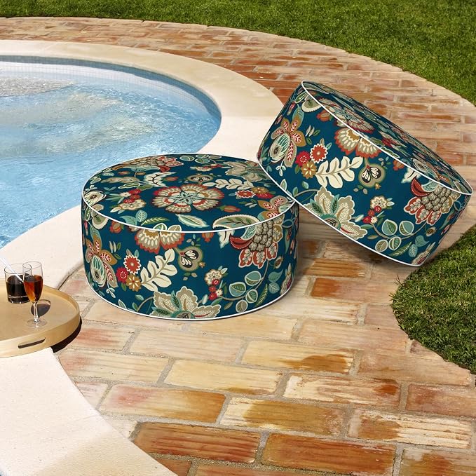 Patio Inflatable Ottoman, 21x9 Inch Portable Stool Ottoman - Image 5