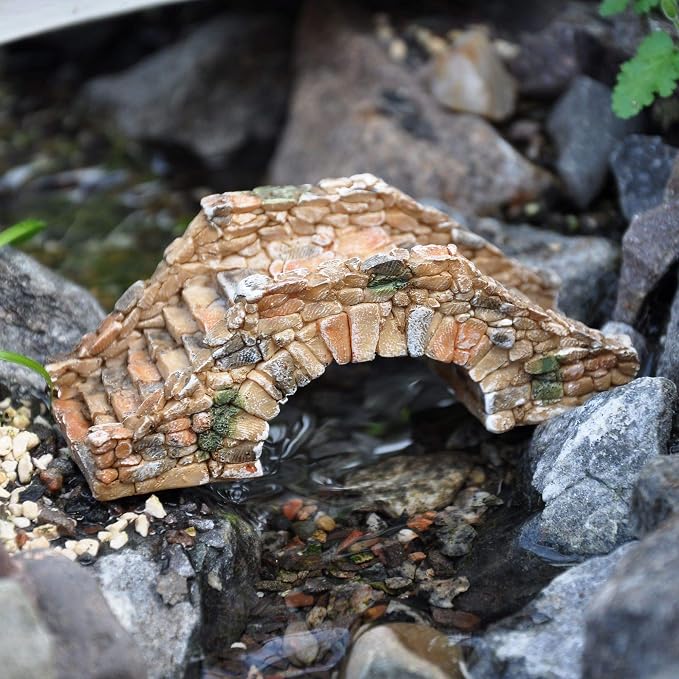 Top Collection Miniature Fairy Garden and Terrarium Cobblestone Bridge Figurine - Image 3