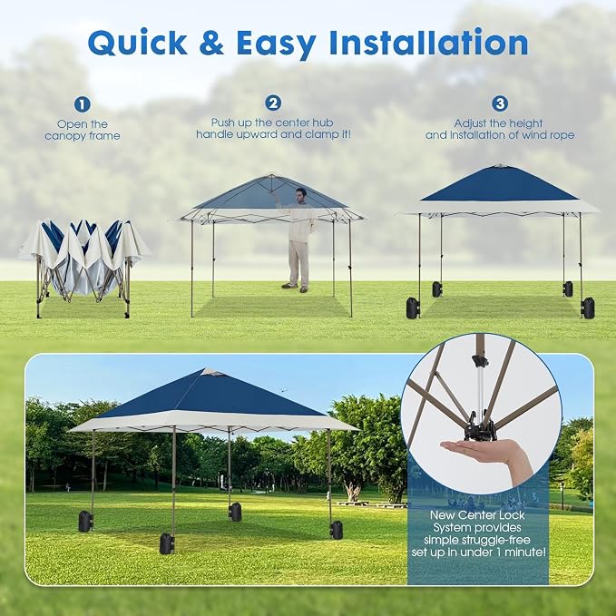 OUTDOOR LIVING SUNTIME 13x13 Instant Easy Pop Up Canopy, Portable Commercial - Image 2