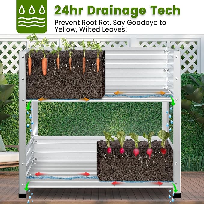 2-Tier Galvanized Raised Garden Bed - Image 5