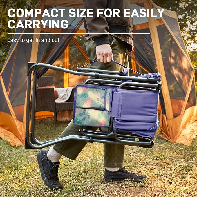 EVER ADVANCED Portable 30.7" Seat Height Tall Folding Camping Chair Directors - Image 4