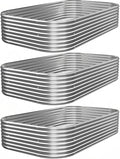 3 PCS 4x2ft Galvanized Raised Garden Bed Outdoor, Metal Garden Bed by Mostmahes