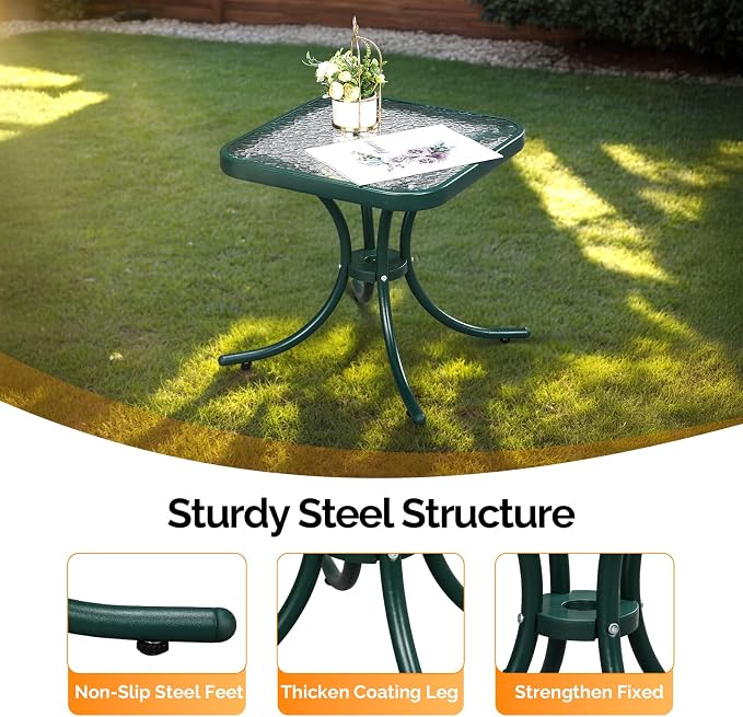 VINGLI Outdoor Side Table, Weatherproof Small Tables - Image 4