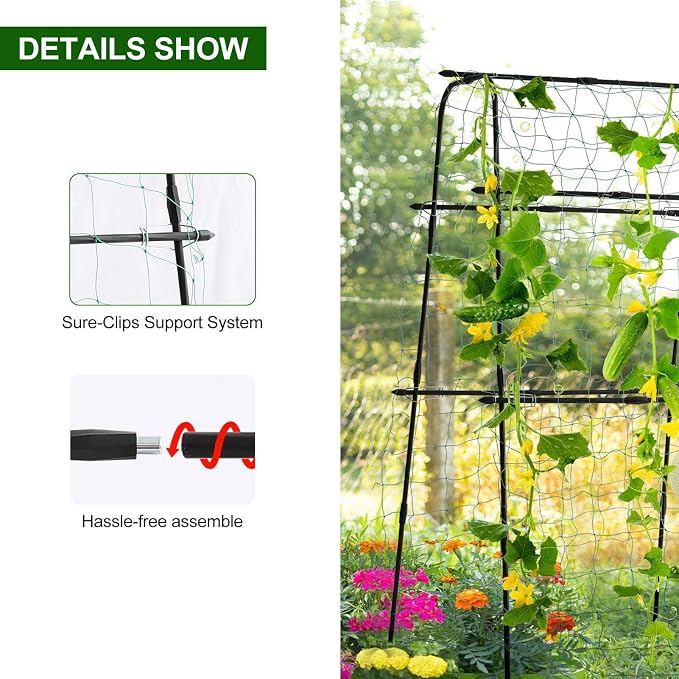 Garden Trellis for Climbing Plants Outdoor, Metal Cucumber Trellis Plant - Image 4