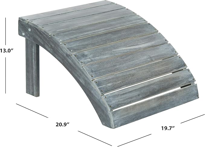 Safavieh Patio Collection Hampton Adirondack Acacia Wood Ottoman - Image 2