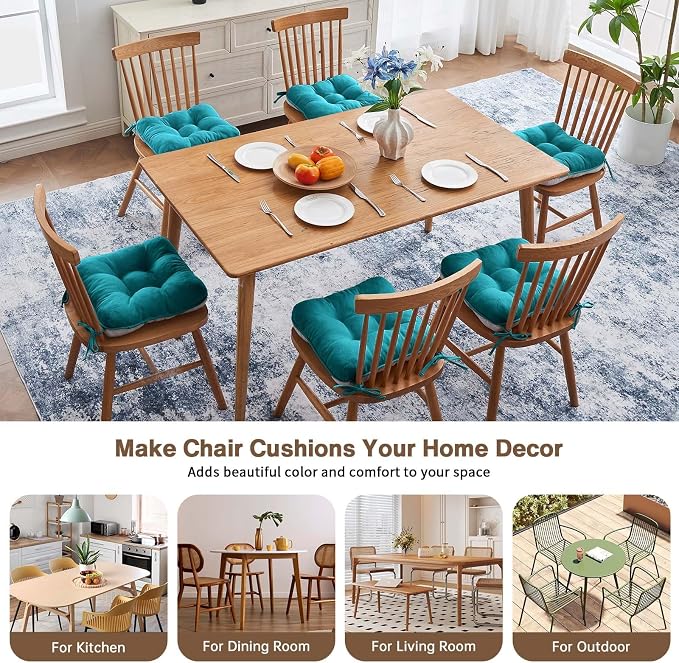BETU Chair Cushions for Dining Chairs Set of 6, 3.5" Thick Kitchen Table Chair - Image 4