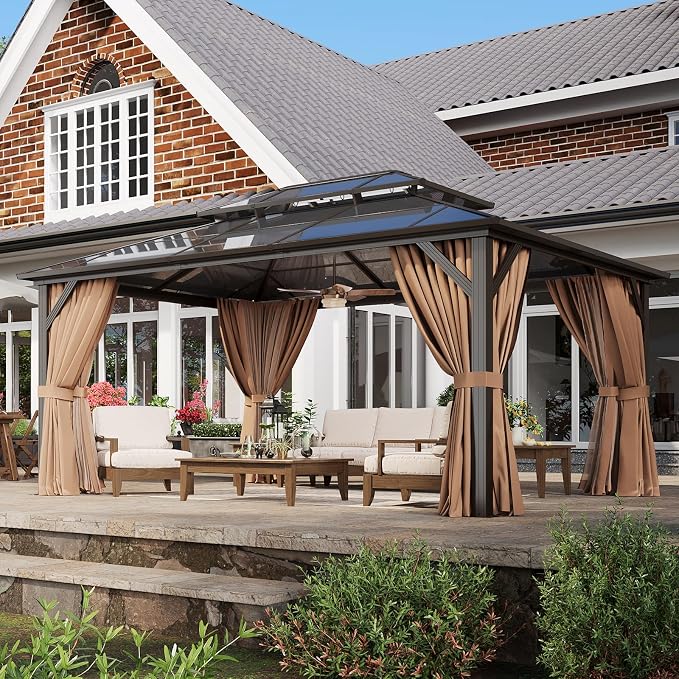 Aoxun 12'x16' Hardtop Gazebo, Outdoor Metal Gazebo - Image 2