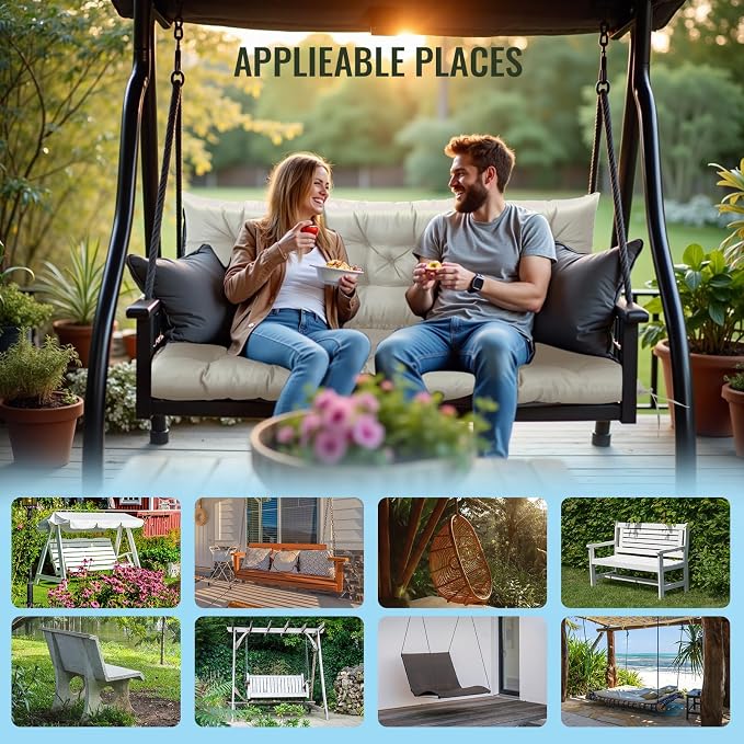 NACATIN 3 Seat Cushion for Outdoor Swing - Image 6