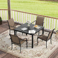 VICLLAX Patio Dining Set for 4, Outdoor Furniture Set Includes 1 Square Patio by HOME