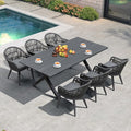 PURPLE LEAF 7 Pieces Longer Patio Dining Set by PURPLELEAF