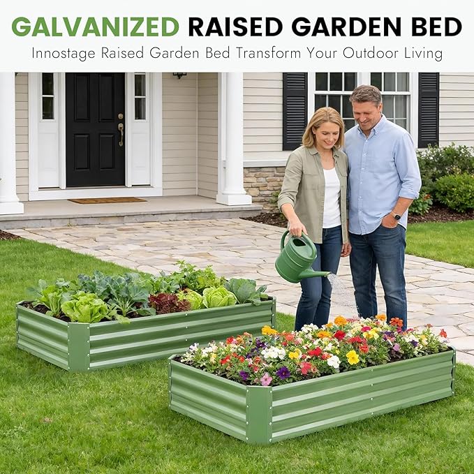 INNO STAGE 2Pcs Galvanized Raised Garden Bed Kit, Rust-Resistant & Easy Assembly - Image 2