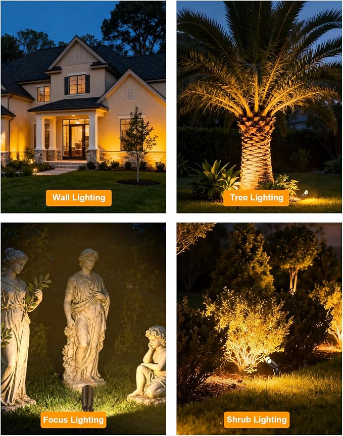PARTPHONER Solid Brass Low Voltage Landscape Lighting, Wired 12V LED Landscape - Image 7