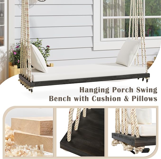 SOFTSEA 2-Person Patio Swing Bench - Image 3
