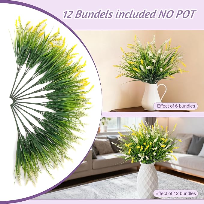 Artificial Faux Plants for Outdoor Spring Decoration, Fake Flowers Shrubs UV - Image 6