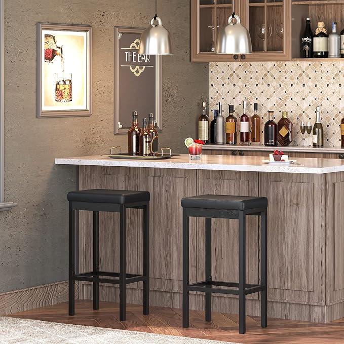HOOBRO Bar Stools, 24.8-Inch Height Stools, Breakfast Bar Stools, Kitchen Stools - Image 7