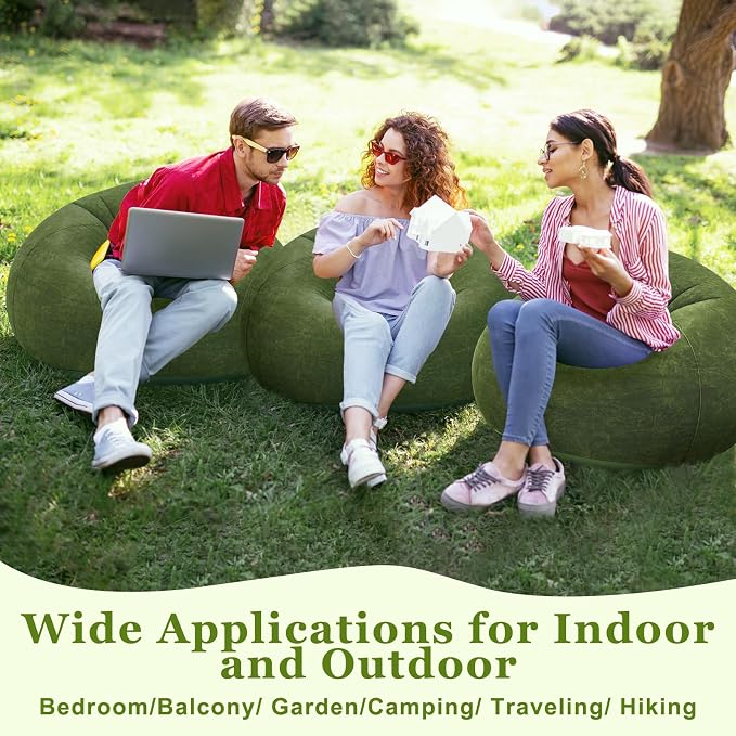 Realspring Inflatable Bean Bag Chairs Outdoor Blow up Camping Chairs Inflatable - Image 5