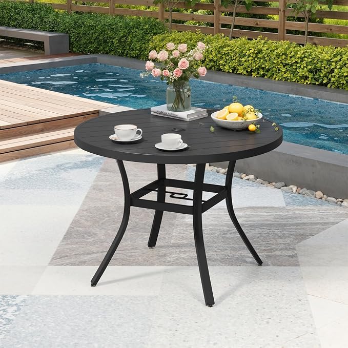 MELLCOM 42'' Round Outdoor Dining Table by MELLCOM