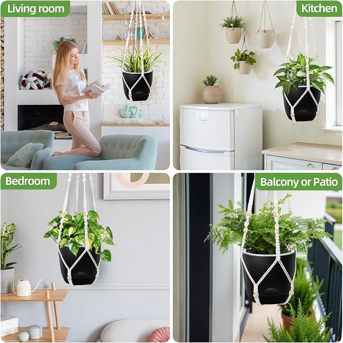 2-Pack 5.7-Inch Self-Watering Hanging Planters - Image 7