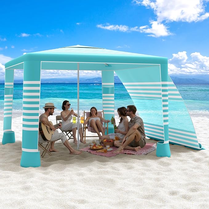 MoKo Beach Cabana, UPF 50+ Protection Easy Setup Beach Tent Sun Shelter by MoKo
