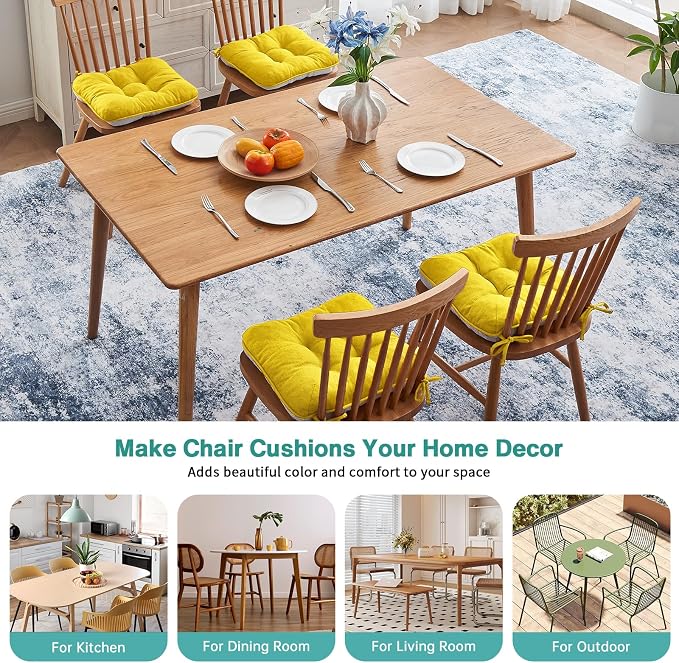 BETU Chair Cushions for Dining Chairs Set of 4, 3.5" Thick Kitchen Table Chair - Image 4
