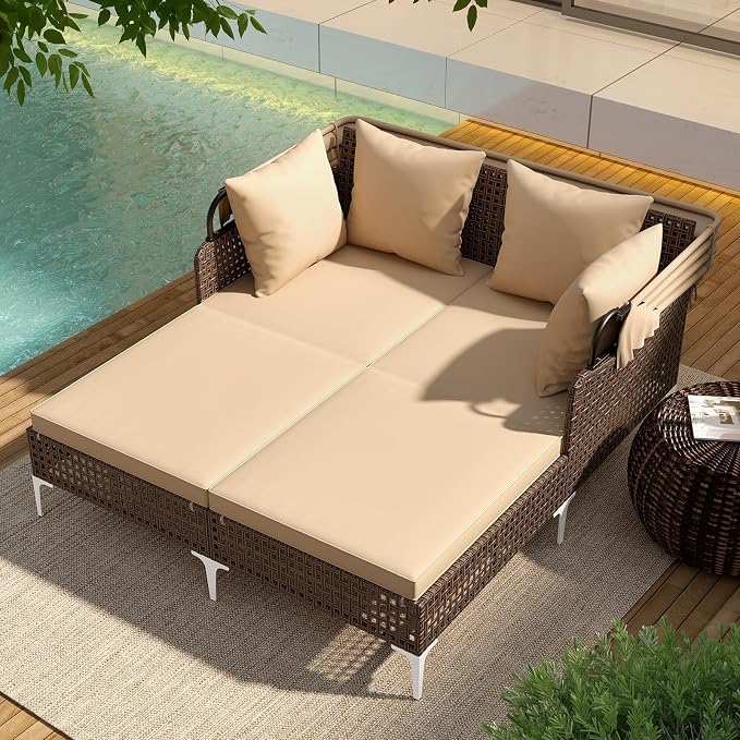 Tangkula Outdoor Rattan Daybed - Image 3