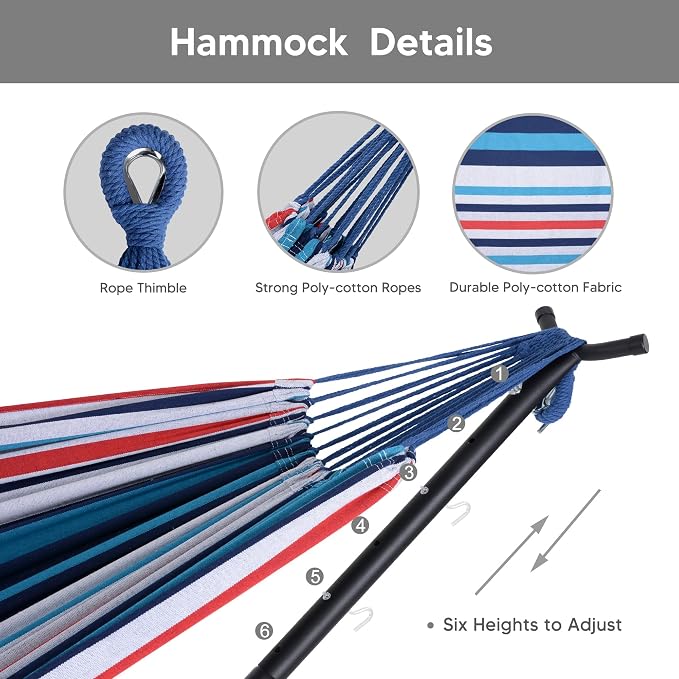 SUNCREAT 2-in-1 Convertible Portable Double Hammock - Image 4