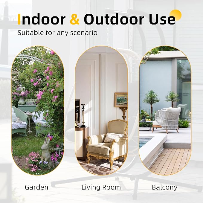 DoubleTT Double Indoor/Outdoor Wicker Swing Egg Chair Hammock Foldable Hanging - Image 6