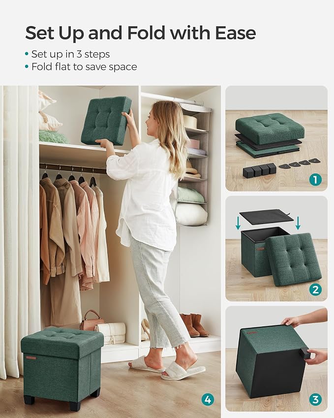 SONGMICS Storage Ottoman, Small Ottoman Foot Rest - Image 7