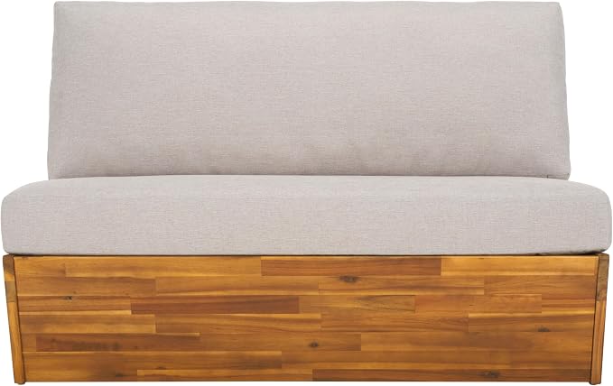 SAFAVIEH Outdoor Patio Furniture Collection Lynn Natural & Light Grey Solid - Image 5