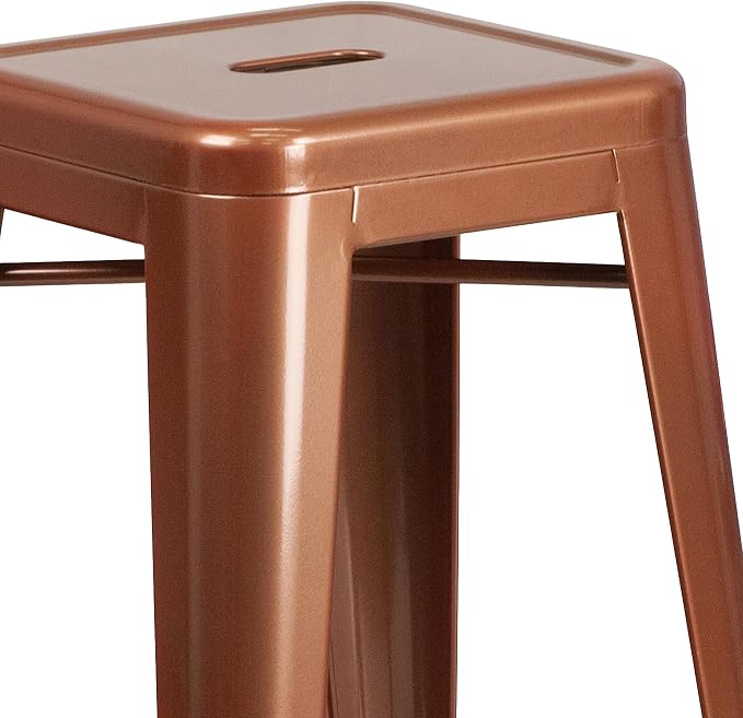 Flash Furniture Commercial Grade 30" High Backless Copper Indoor-Outdoor - Image 8